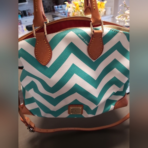 Dooney and Bourke Chevron Satchel - Picture 1 of 7